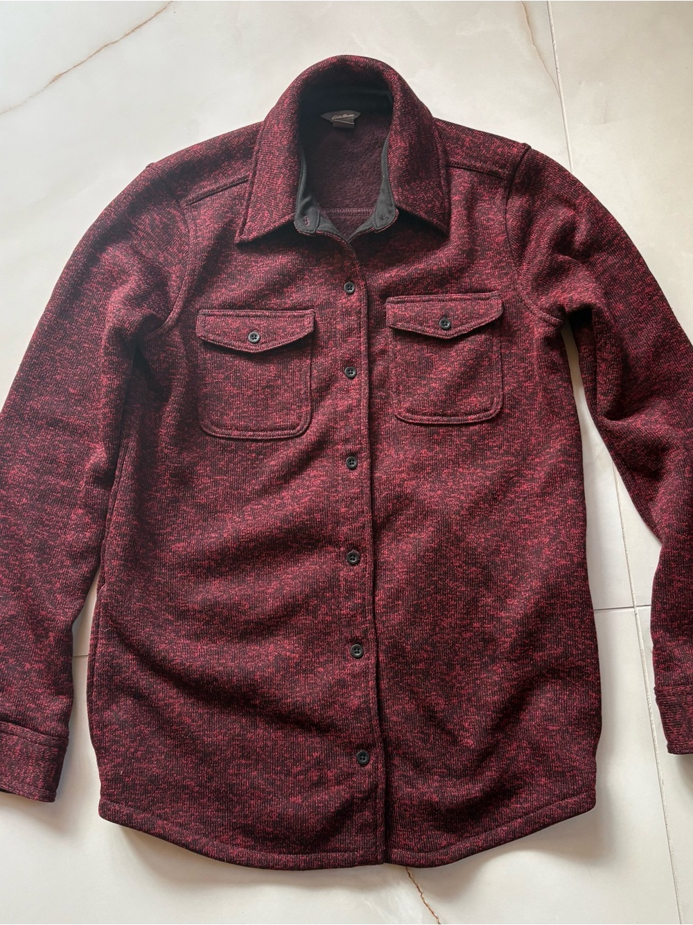 Eddie Bauer Maroon Red Button-Up Shirt Jacket